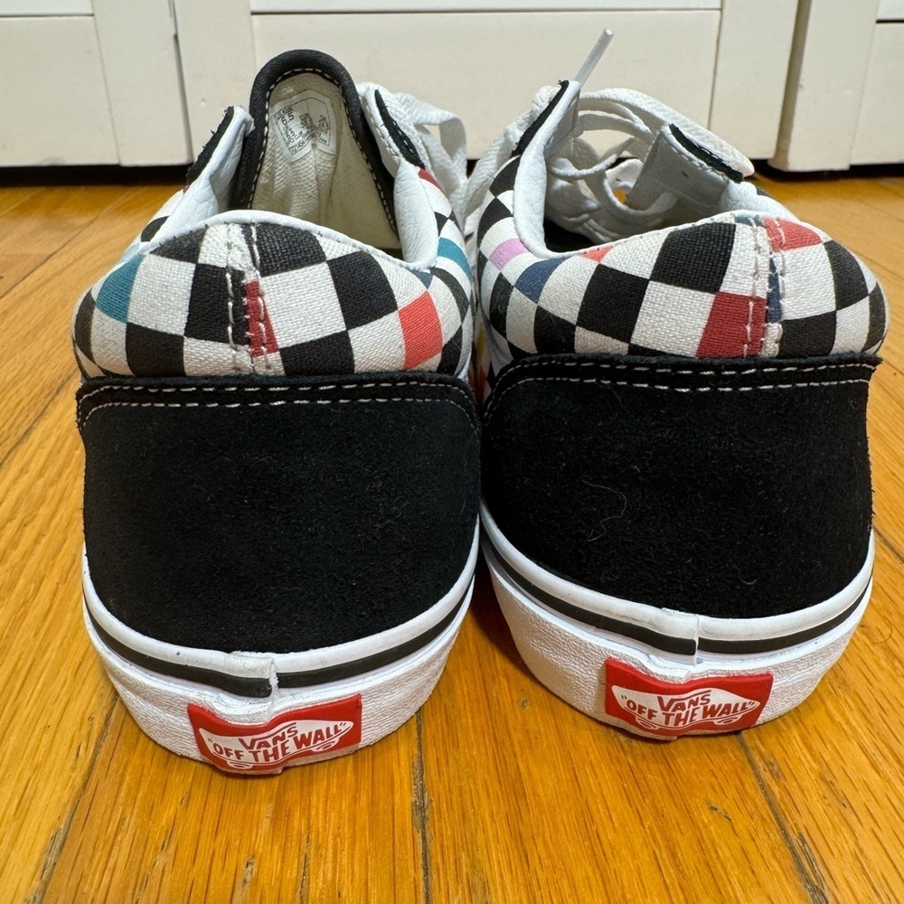 Vans Kids Black and White Old Skool ‘Party Checker’ Sneakers Size 6.5 - Picture 3 of 11